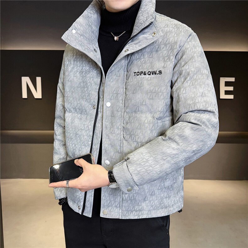 2501-M-3XL-P205标50绒店主风冬季休闲满印立领翻领羽绒服男,男装羽绒服,电商B255