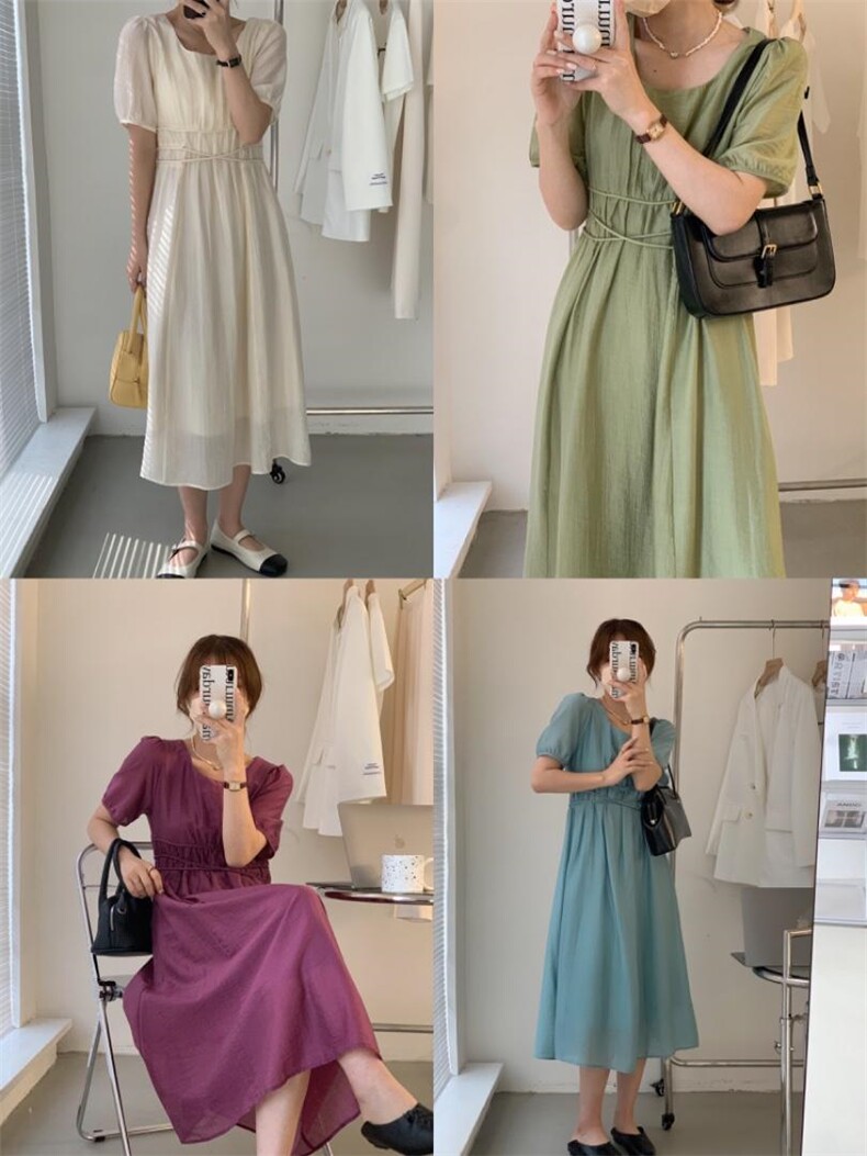 夏装新款连衣裙，女装连衣裙，土布鱼