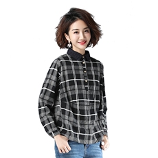 洋气优雅减龄时尚潮流小香风时尚舒适百搭个性衬衫格子通勤，女装衬衫，叶笙衣