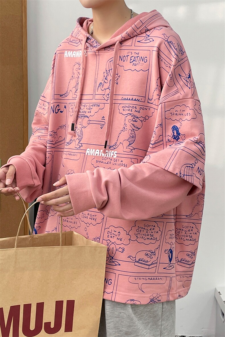 春季男女百搭休闲2023青少年潮牌长袖连帽套头港风卫衣W407-P58,男装卫衣,电商A441-1