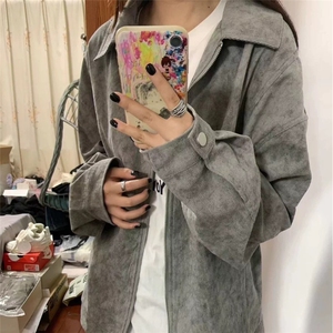 春秋季扎染外套男女cleanfit美式小众复古高级感宽松拉链夹克图片