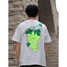 葡萄网球毛巾绣短袖T恤男女刺绣宽松上衣A470-印花-P25刺绣-P35，男装T恤，星座1505