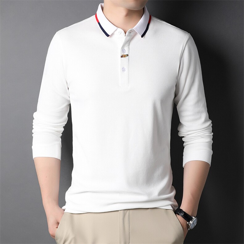 AG2705钱塘2020-3中年男士秋季薄款翻领商务休闲长袖T恤P55,男装T恤,钱塘207-3