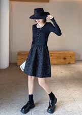 现货，2021秋装新款提花公主裙，其它，坚持到底