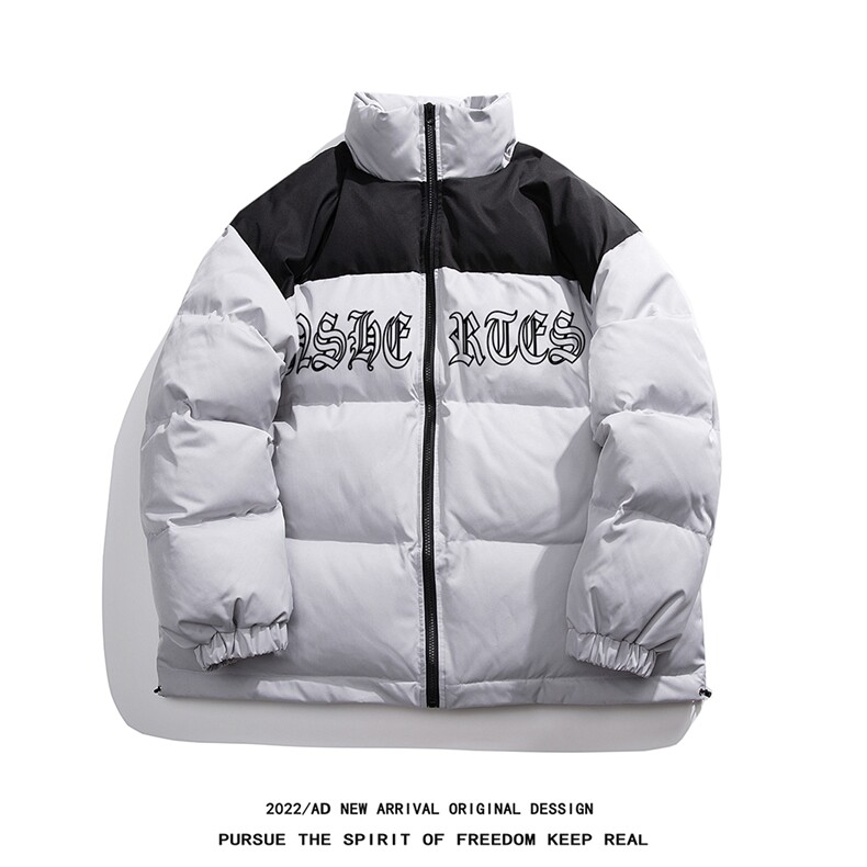 白底平铺立领拼色保暖棉衣男外套潮MY6257特价P85控138，男装棉衣，电商A268-1