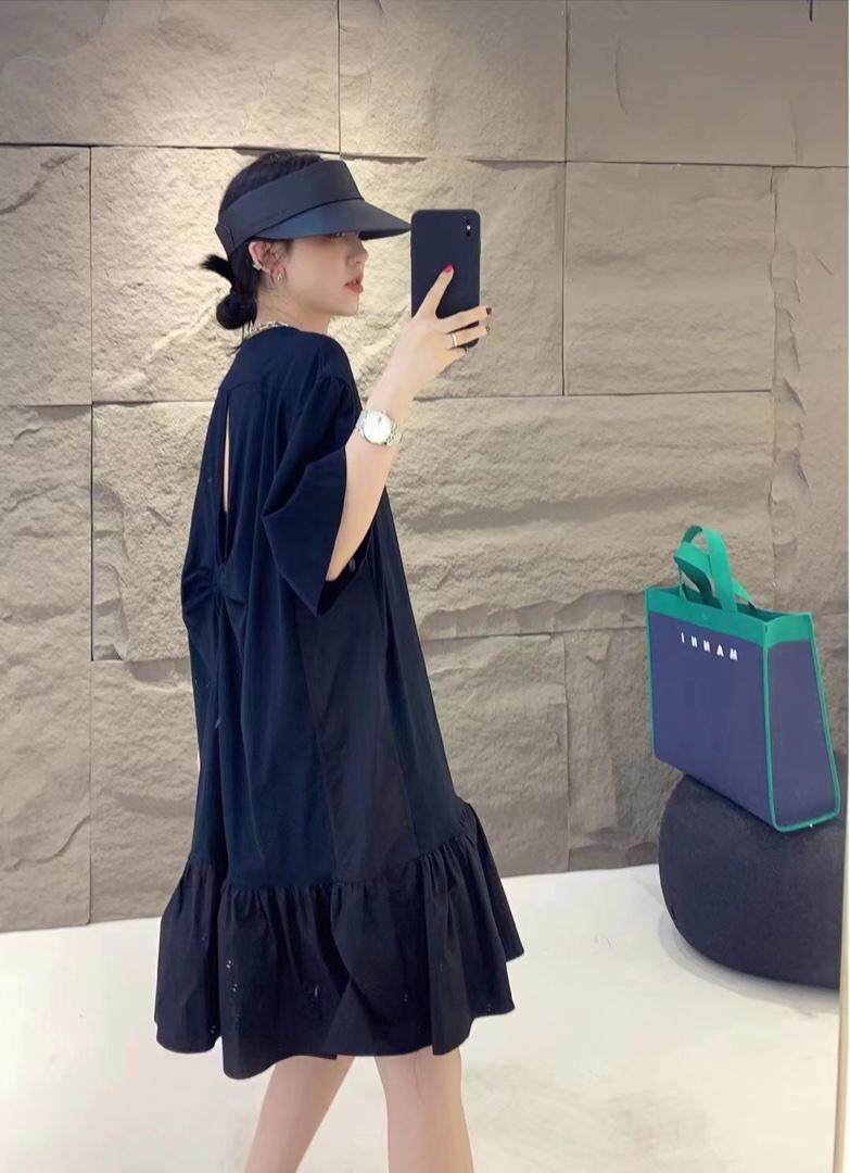 后背镂空连衣裙，女装连衣裙，C&B