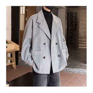 羊驼绒双排扣加绒加厚毛呢大衣504-F57-P90控128（加绒P100控148图片