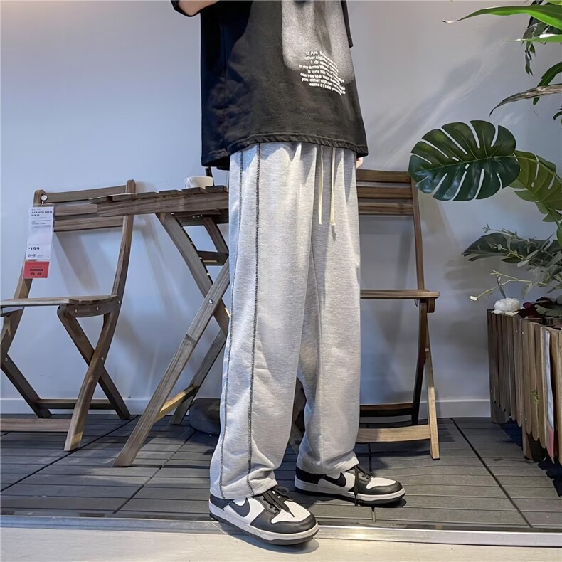 抽绳反光裤子男秋季潮牌高街嘻哈潮流百搭Q11P30,男装休闲裤,星座1116-2