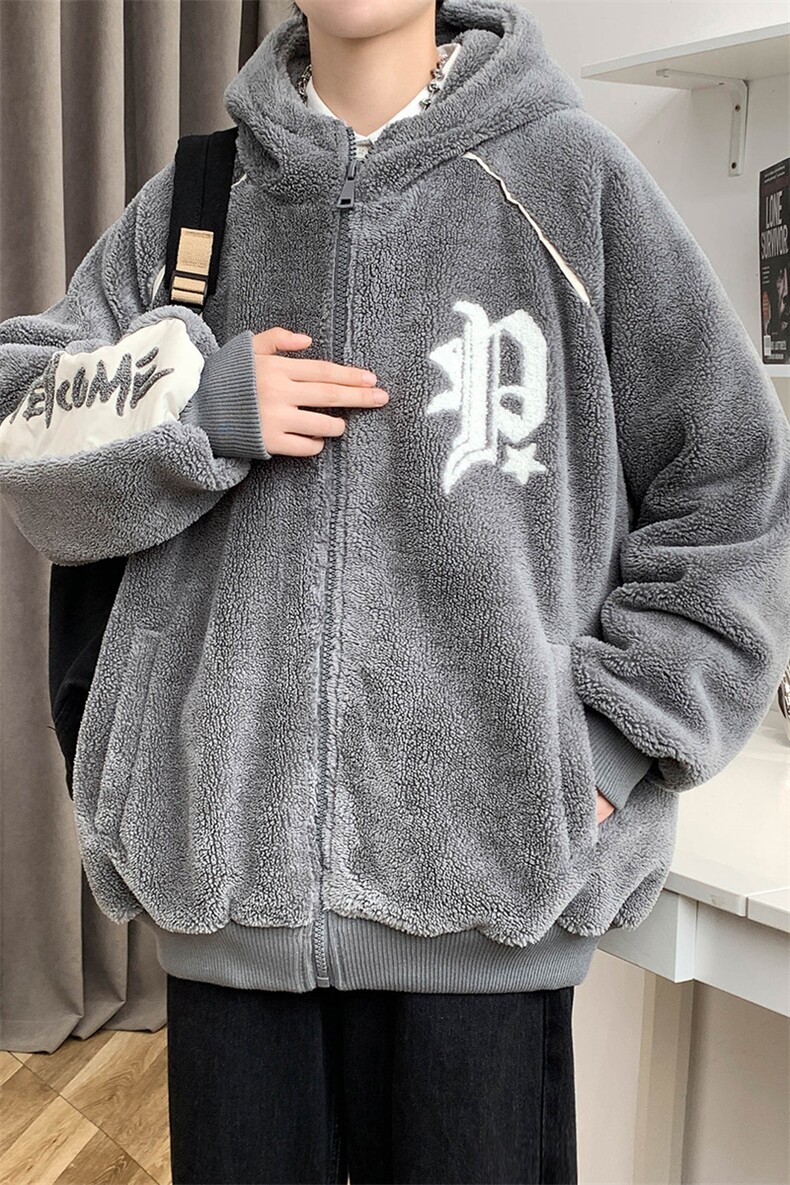 冬上新港风加绒保暖棉衣羊羔绒连帽外套男女987-P110控价158,男装棉衣,电商A441-1