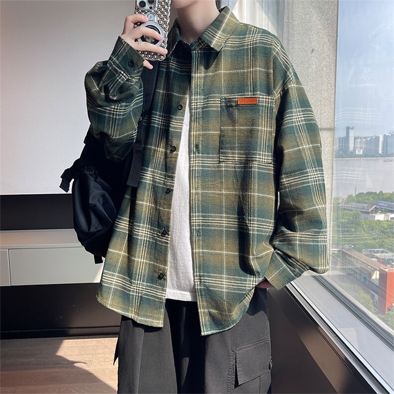 春秋季衬衫新款宽松休闲男女同款衬衣XZ102B-1-CS2565P45,男装衬衫,星座102B-1