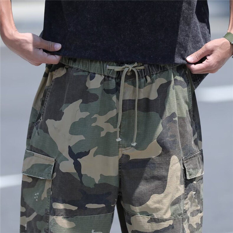 迷彩工装短裤男女韩版潮流高街帅宽松2025夏季ins五分裤K6382-P51,男装牛仔裤,星座412-3