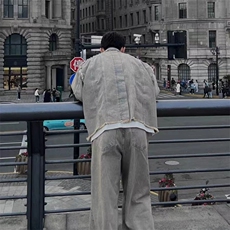 2026新款美式高街ersize水洗做旧复古牛仔外套男士百搭潮流夹克，男装工装外套，四季星座505