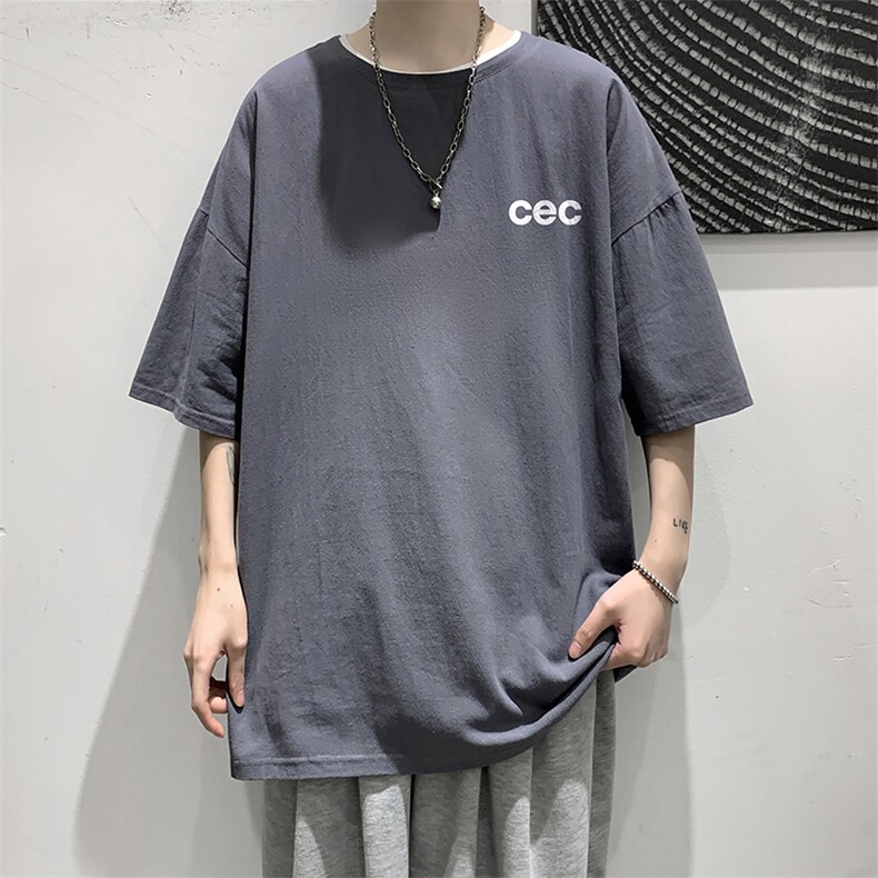 YT26294-P30亚麻短袖t恤男大码五分袖男宽松七分袖大皂风模特,男装T恤,电商A040