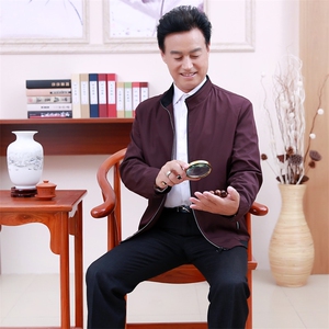 1702P50中年男装外套中老年男夹克衫老年男装中老年夹克衫图片