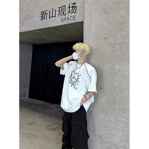 现货 自制款 美式设计款垫肩短袖图片
