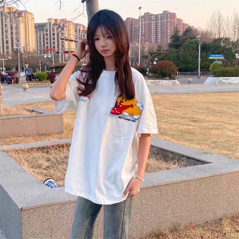 万针全刺绣工艺抖音得物高品质260克重磅纯棉双纱美式高街短袖T恤图片