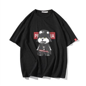 2021夏季新砖墙挂拍日系大码男已注册卡通印花短袖T恤T1072-P25图片