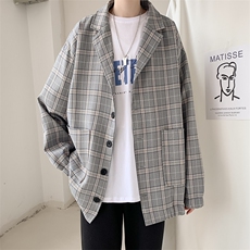 910A-W02-P75控95秋装新款条纹格子小西装情侣清新酷帅外套男，男装夹克，星座910A