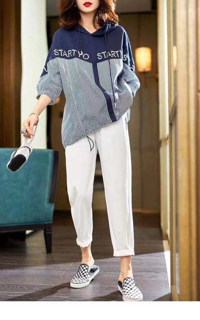 欧货撞色条纹帽衫，其它，依依莱客