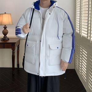 港风潮牌新款织带连帽棉服潮流保暖棉衣M086-P95控139图片