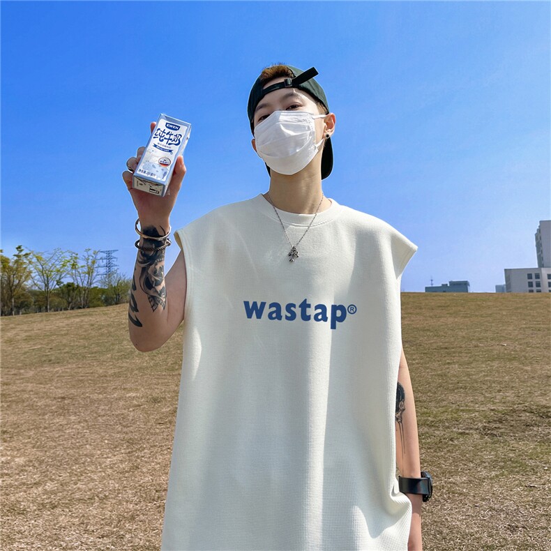 华夫格背心直播高品质重磅220克wastp印花HB709-P25控38,男装背心/马甲,星座508（原C305）