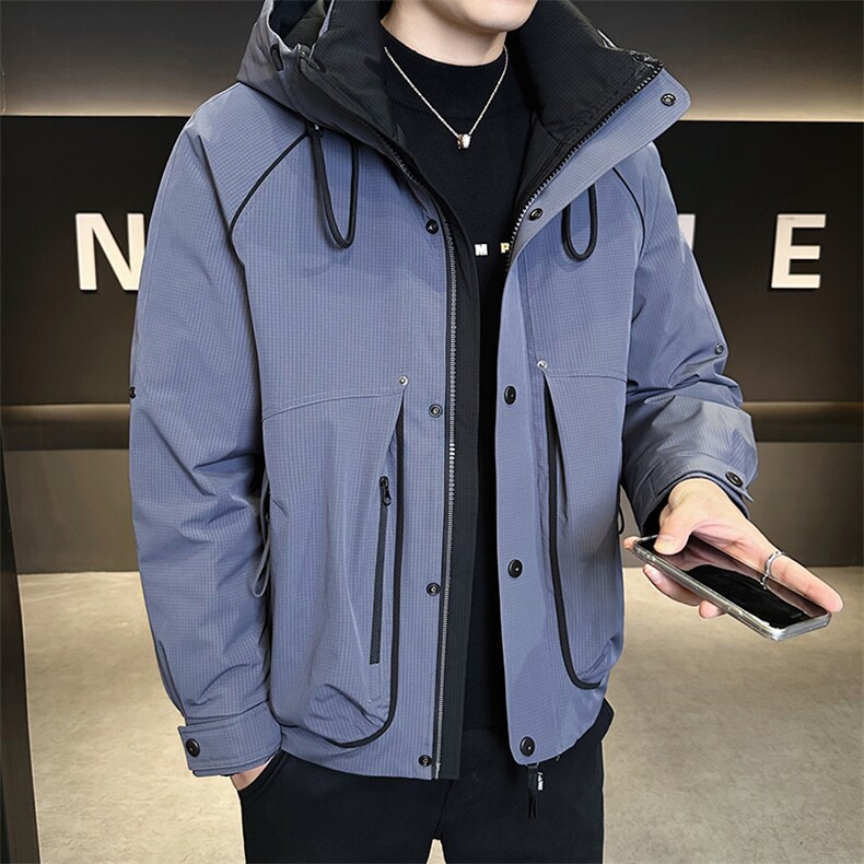 新标90白鸭绒2025年连帽时尚潮流保暖羽绒服男YR6070-P235,男装羽绒服,电商D240-242