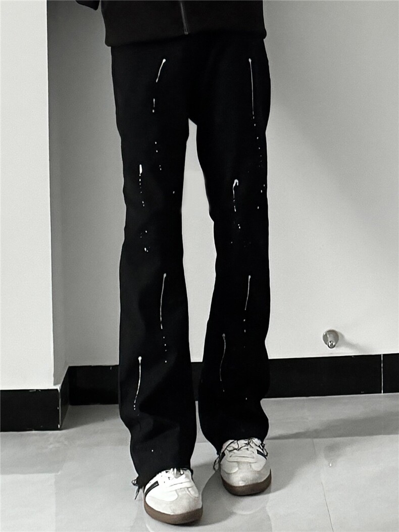 高街美式复古漆点泼墨牛仔裤嘻哈痞帅310A-4-NZ03JG,男装牛仔裤,星座310A-4