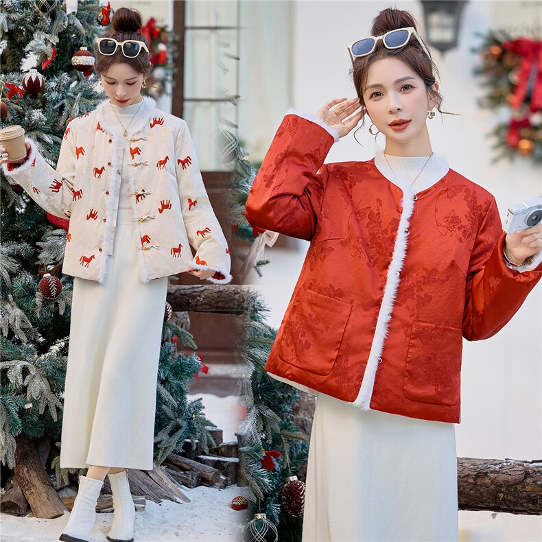 现货！2025年冬季保暖中式马上有钱款网红淑女韩式双面双穿羽绒服,女装羽绒服,众宇琦