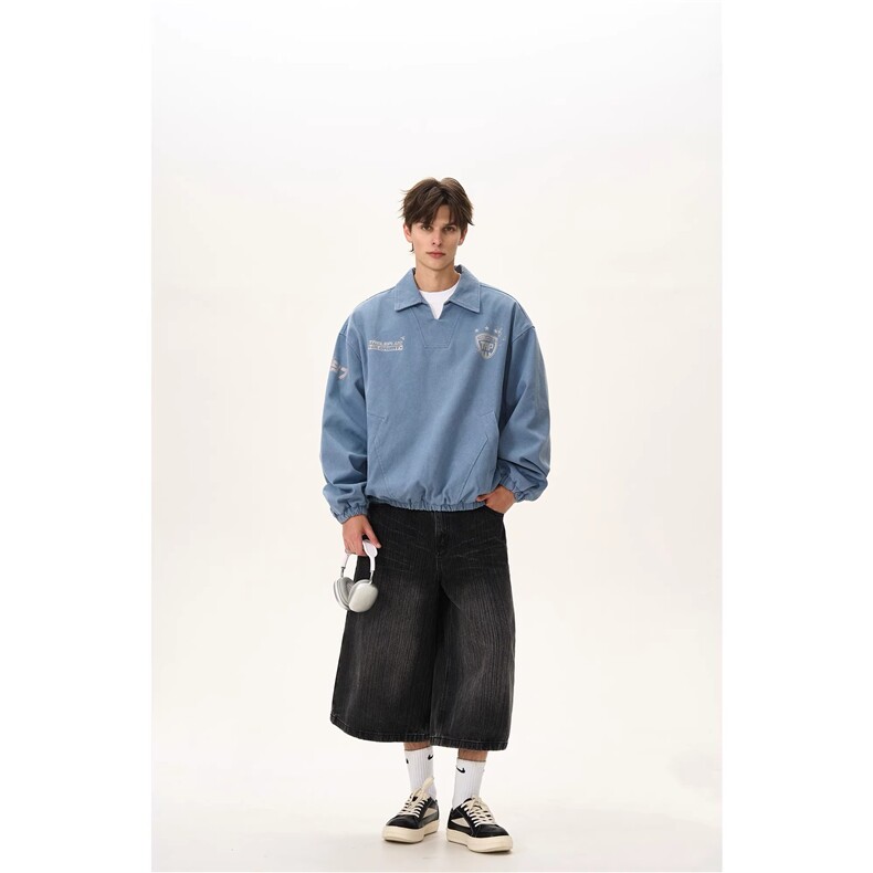 1506-1/WJK0111/P91做旧水洗工装卫衣巴恩布复古外套polo衫百搭,男装工装外套,星座1506-1