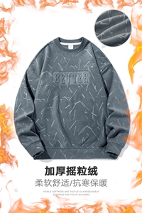 新款百搭圆领设计感摇粒绒白底平铺卫衣VE2016-P45控78图片