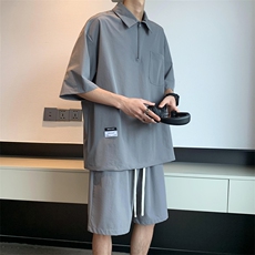 酒店冰丝套装青少年超薄舒适抗皱运动速干TZ21-特批70，男装休闲套装，星座718