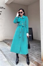 文秀家升级款双面羊绒风衣长款通勤修身韩版时尚酷飒风，女装风衣，陆氏青云