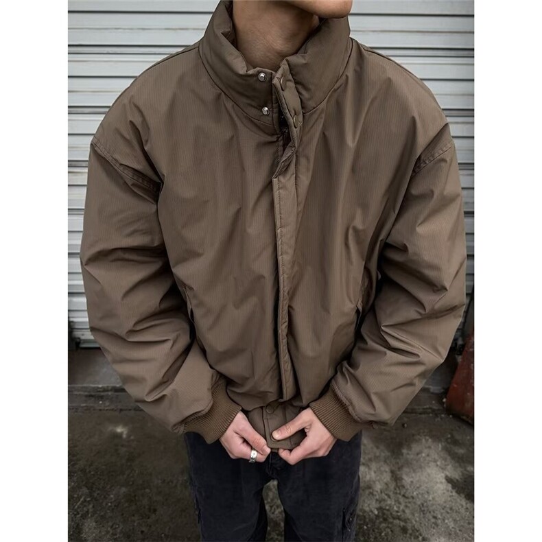 男士立领外套潮牌简约男装上衣2025新款秋冬季衣服休闲工装棉衣,男装棉衣,星座506A
