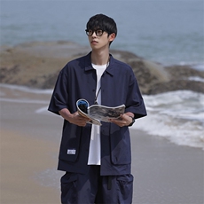 2025夏季CITYBOY日系宽松短袖衬衫可与2304K短裤作为一套卖，男装牛仔裤，星座112A