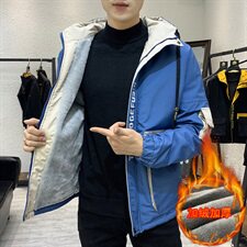 秋冬新款棉服男加绒加厚夹克风衣保暖外套工装棉衣黄860加绒，男装夹克，星座1207