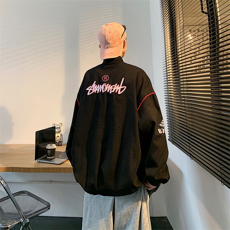 2025美式潮牌字母印花牛仔外套春复古宽松百搭潮流夹克JK979-P88,男装夹克,星座1103-3
