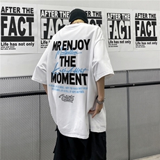 2026新款美式重磅纯棉印花短袖T恤XZ604-DT208-P35控48，男装T恤，星座604