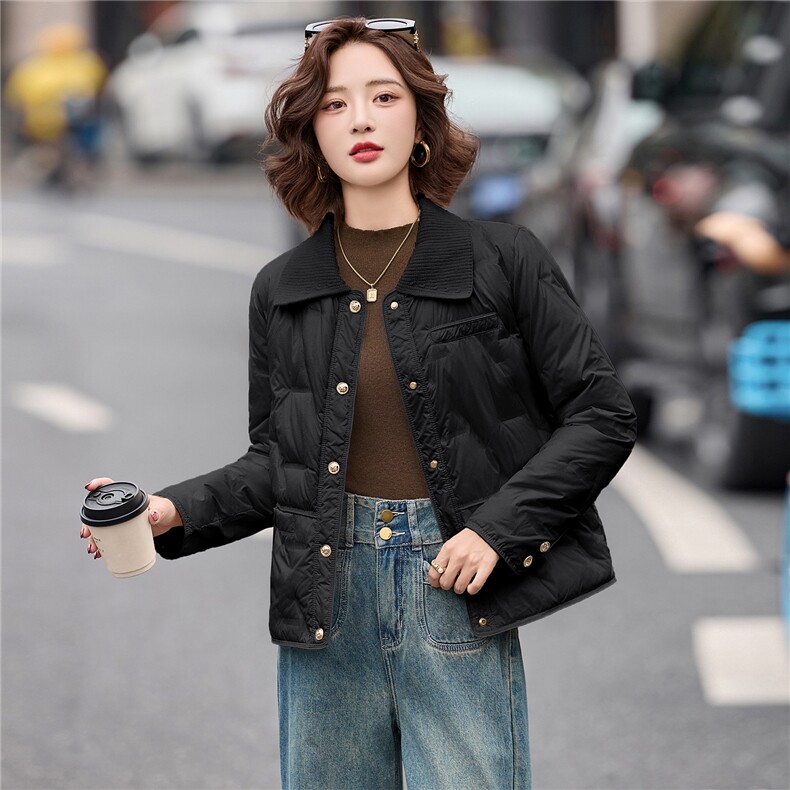 羽绒服2025新款白鸭90绒韩版时尚小个子外套,女装羽绒服,玖莱伊
