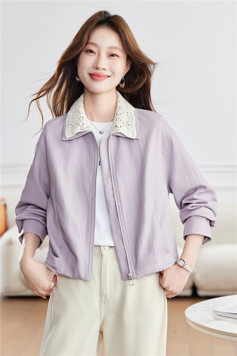 现货！2026春装新款休闲外套女皮衣女,女装短外套,慕咨