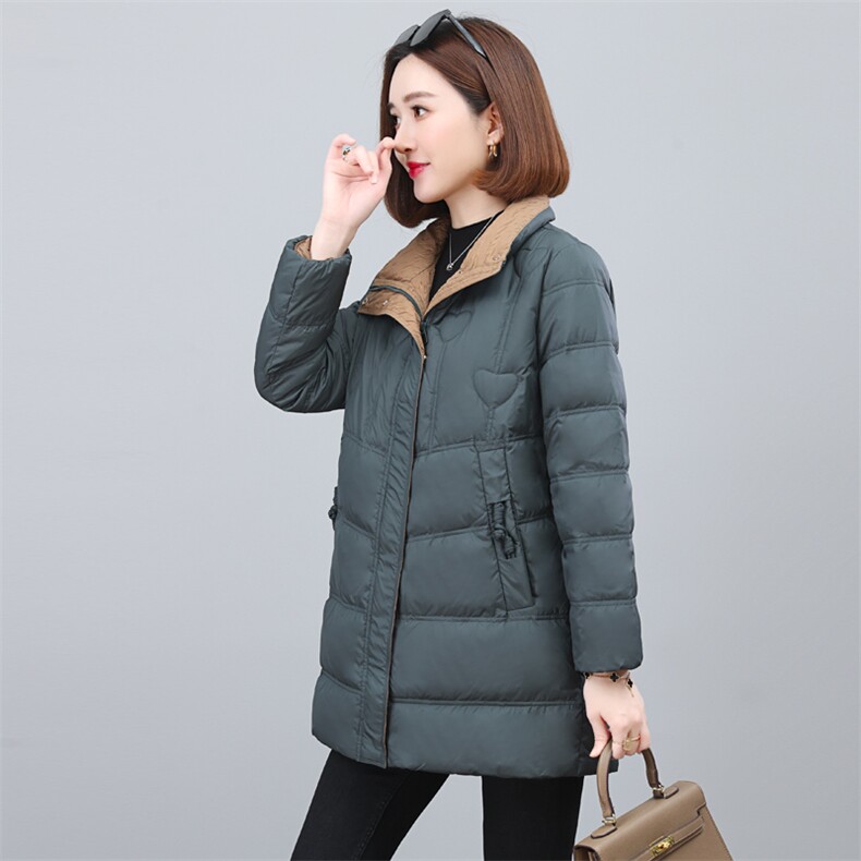 红色立领羽绒棉服女短款2024冬季新款小个子时尚简约保暖棉袄外套,女装羽绒服,依恋蒂丝