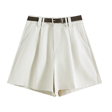 天丝棉工装短裤女夏季2025新款高腰阔腿a字休闲西装五分中裤，女装短裤/热裤，梦白服饰厂