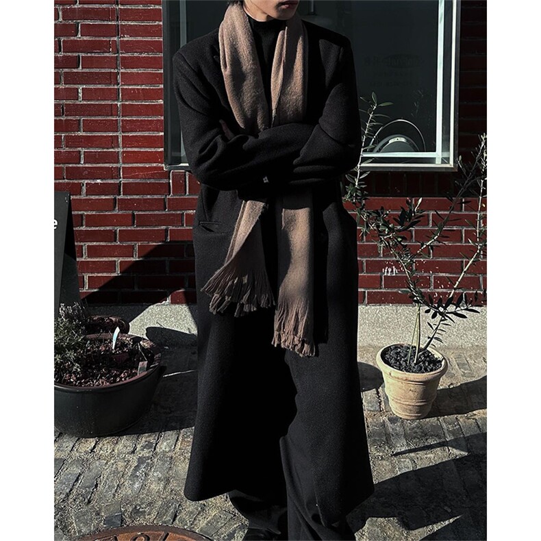 加棉现货~韩系中长款呢子大衣cleanfit过膝加长风衣外套Y988-P125，男装风衣，星座1004-3