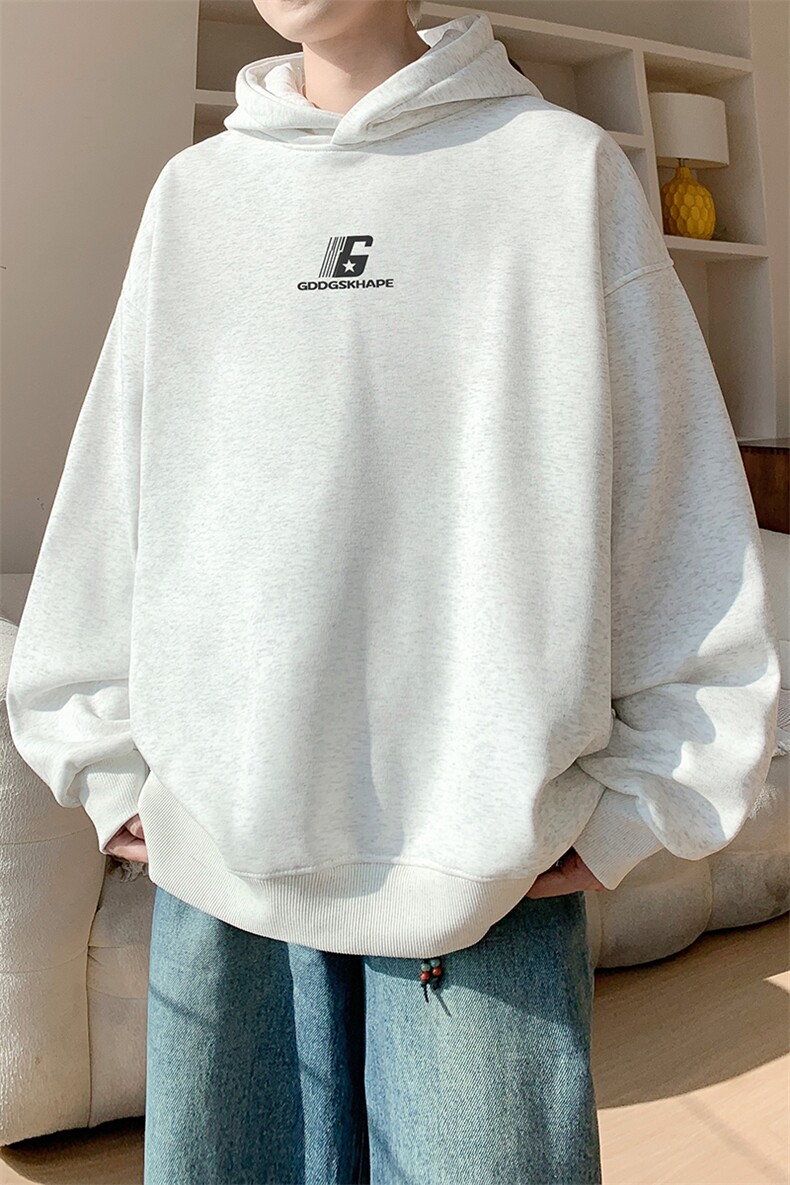 华棉内景秋冬季日系青年宽松连帽卫衣男潮大码WY00697/P45加绒P55,男装卫衣,电商B316
