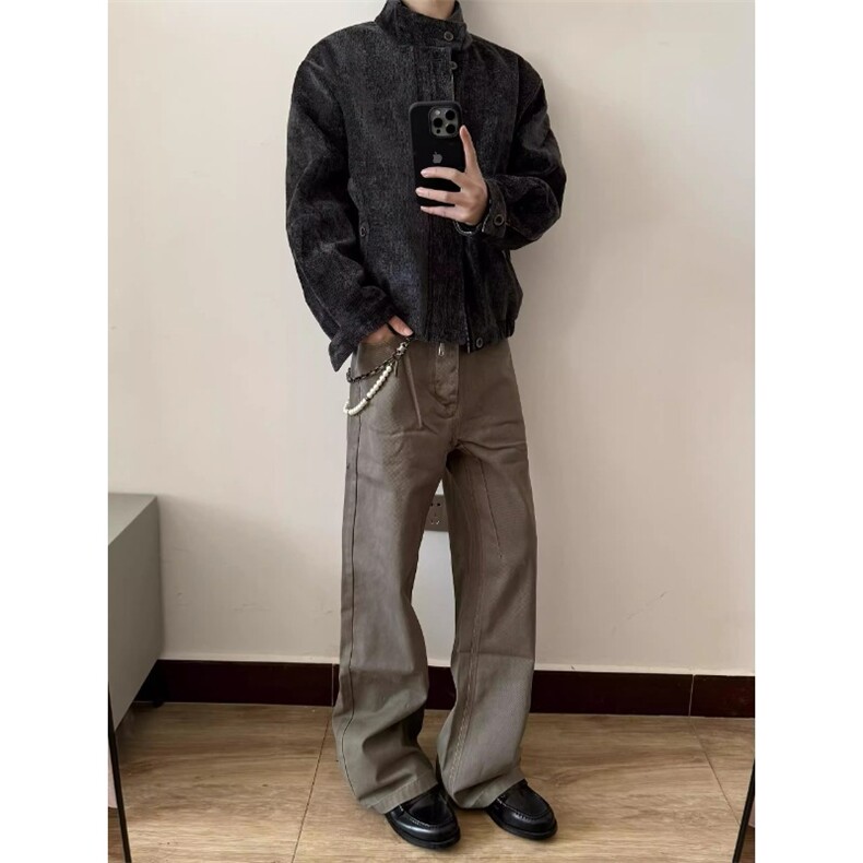 哈灵顿cleanfit夹克男女春季树纹肌理千鸟格内里外套610A-JK8564,男装夹克,星座610A