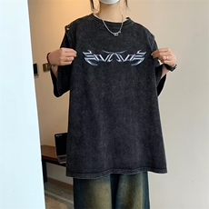 重磅水洗短袖T恤男女宽松可拆卸袖子体恤潮牌中性风无袖背心BX116，男装背心/马甲，星座601-1