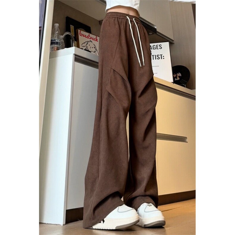 美式褶皱卫裤男高街痞帅垂感宽松阔腿直筒休闲裤504-K215-P45控69,男装休闲裤,星座504