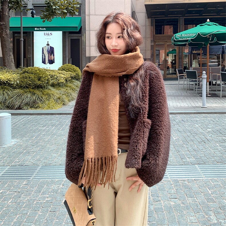冬装新款皮毛一体羊羔毛外套-195-k298,女装皮草,2D075