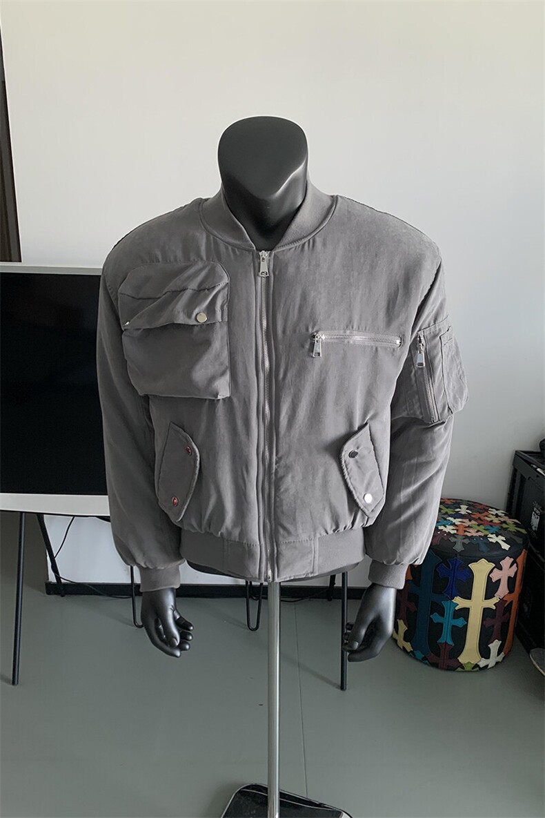 【有货】飞行员夹克棉服多口袋加厚工装棉衣MY78057特P100,男装夹克,星座908-1
