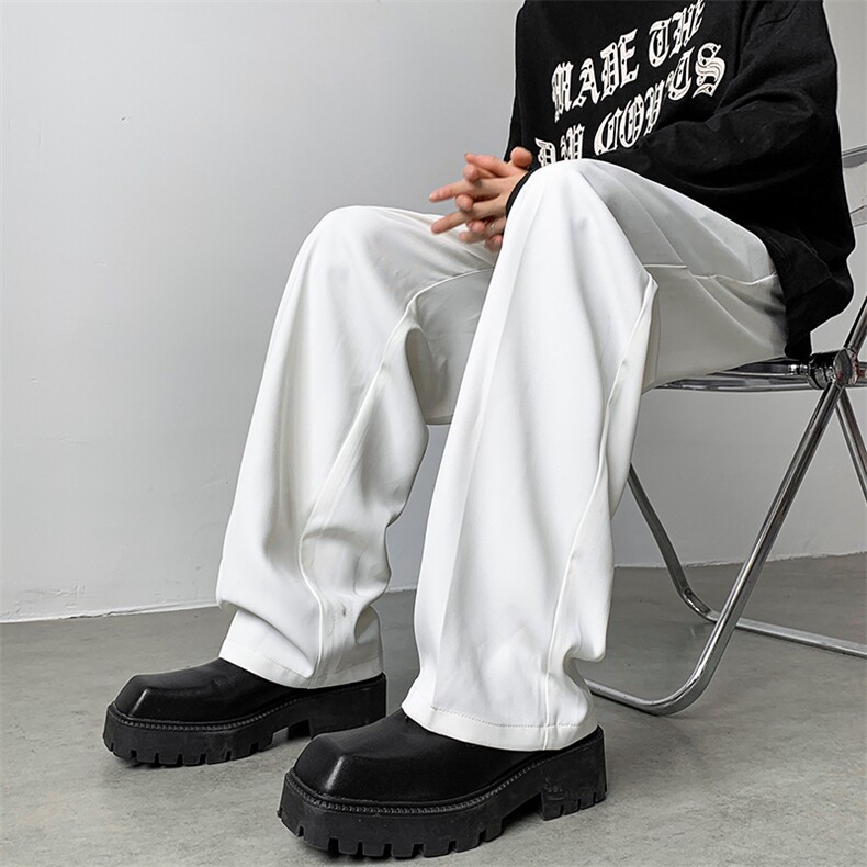 8XL-M特大码休闲百搭垂坠感西裤直筒宽松长裤西装裤男K926P55,男装休闲裤,电商D206-1