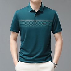 短袖t恤男翻领宽松宽松中老年人汗衫中年男士夏季上衣QP1651-P50，男装Polo衫，星座1105-3